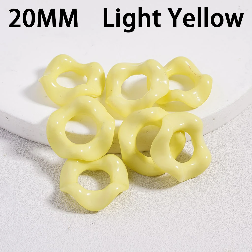 Acrylic Beads Wavy Shape Spacer Large Hole, Solid Color, 20MM - Image 12
