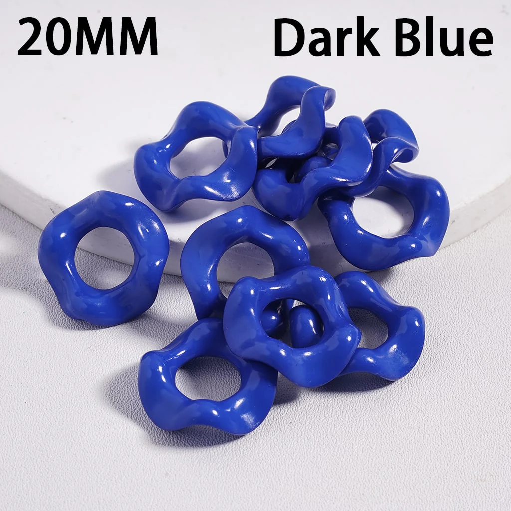 Acrylic Beads Wavy Shape Spacer Large Hole, Solid Color, 20MM - Image 4
