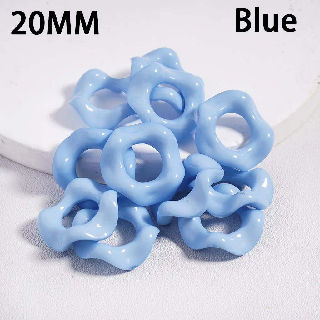 Acrylic Beads Wavy Shape Spacer Large Hole, Solid Color, 20MM - Image 5