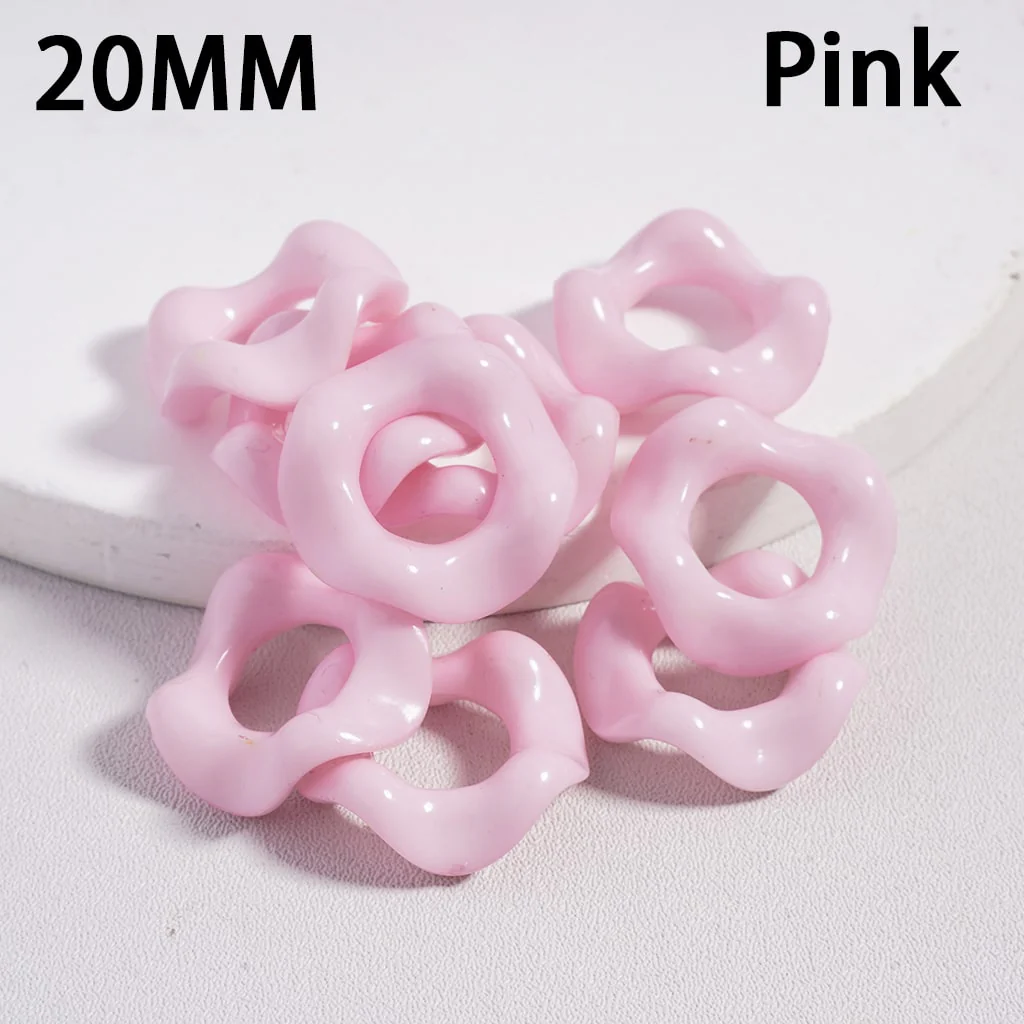 Acrylic Beads Wavy Shape Spacer Large Hole, Solid Color, 20MM - Image 7