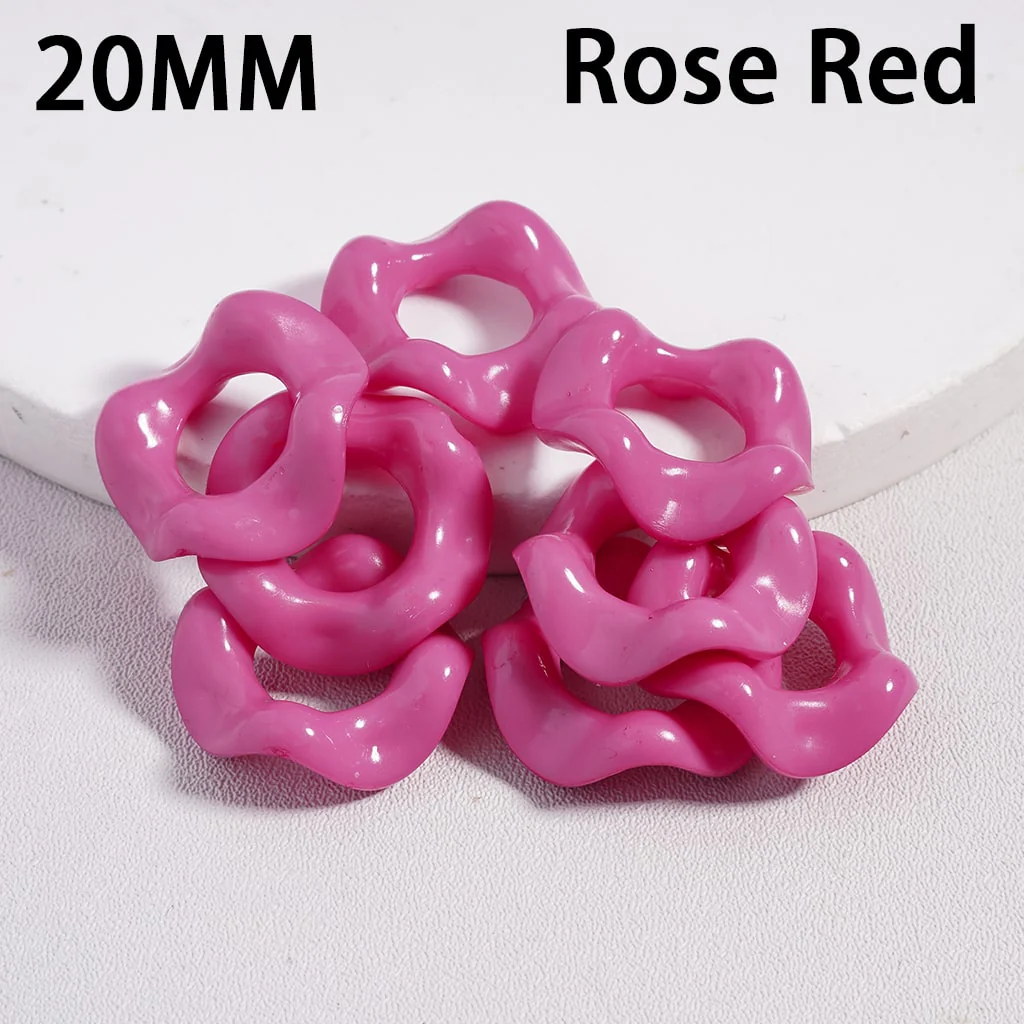 Acrylic Beads Wavy Shape Spacer Large Hole, Solid Color, 20MM - Image 8
