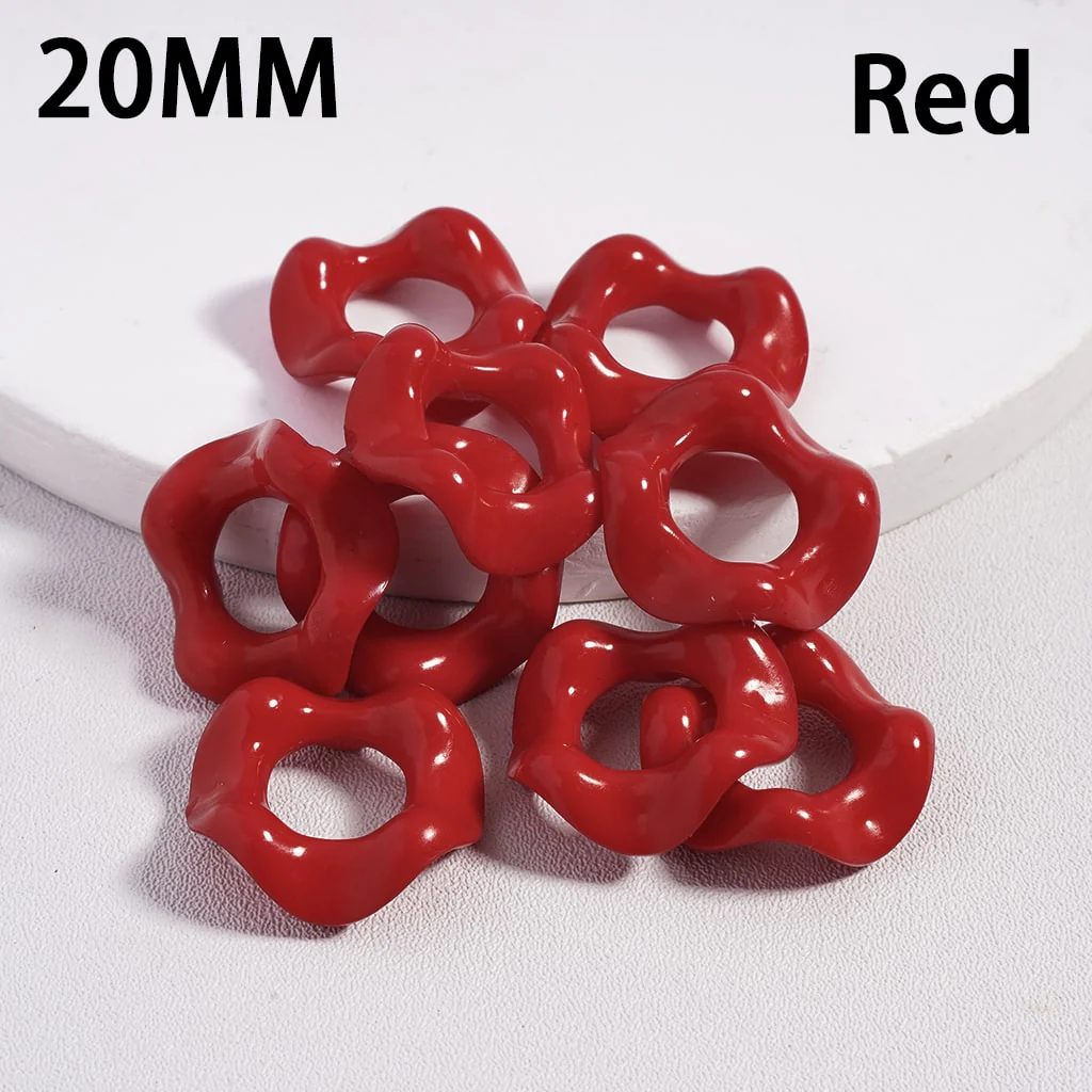 Acrylic Beads Wavy Shape Spacer Large Hole, Solid Color, 20MM - Image 9