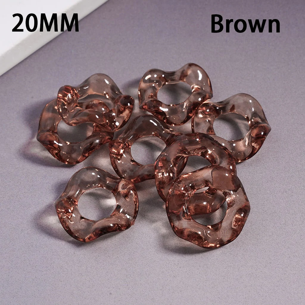 Acrylic Spacer Beads Wavy Shape, Translucent Color, 20MM, Random Mix - Image 12