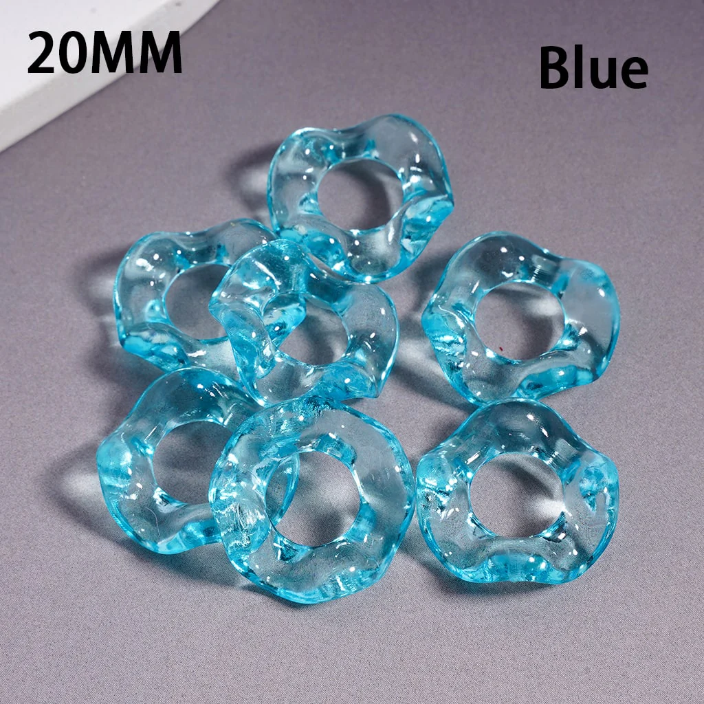 Acrylic Spacer Beads Wavy Shape, Translucent Color, 20MM, Random Mix - Image 3