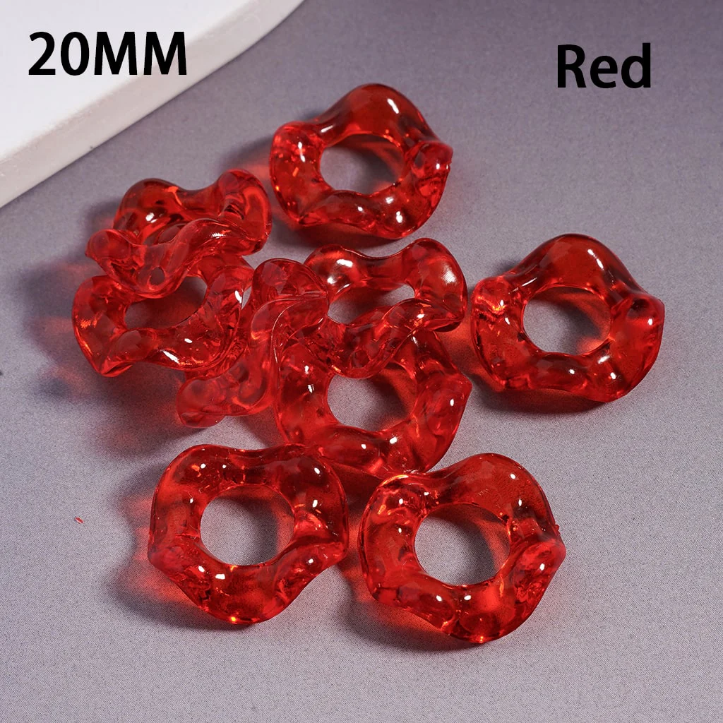 Acrylic Spacer Beads Wavy Shape, Translucent Color, 20MM, Random Mix - Image 5