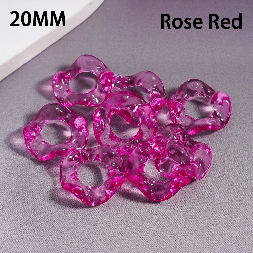 Acrylic Spacer Beads Wavy Shape, Translucent Color, 20MM, Random Mix - Image 6