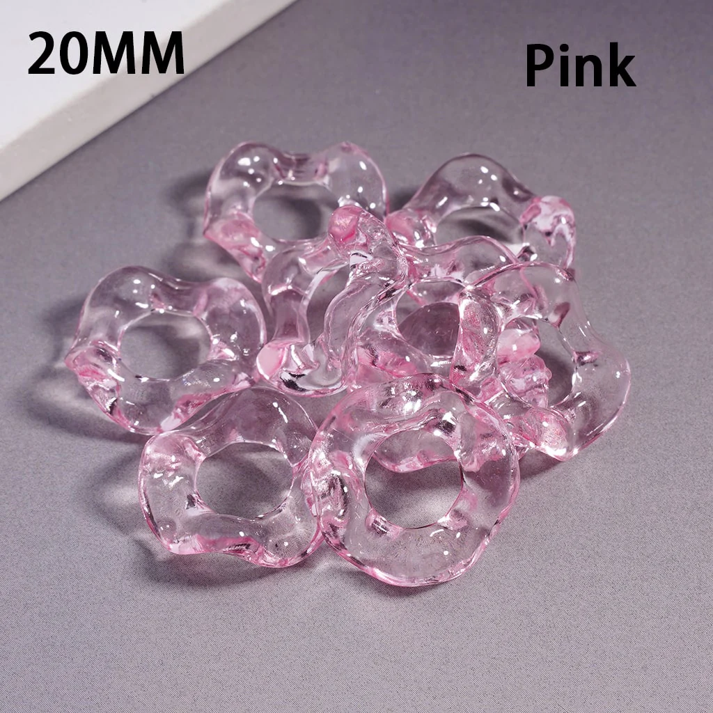 Acrylic Spacer Beads Wavy Shape, Translucent Color, 20MM, Random Mix - Image 7