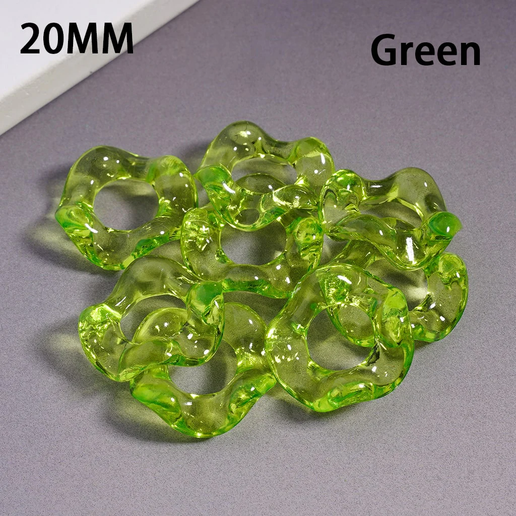 Acrylic Spacer Beads Wavy Shape, Translucent Color, 20MM, Random Mix - Image 8