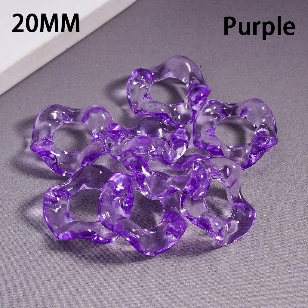 Acrylic Spacer Beads Wavy Shape, Translucent Color, 20MM, Random Mix - Image 9