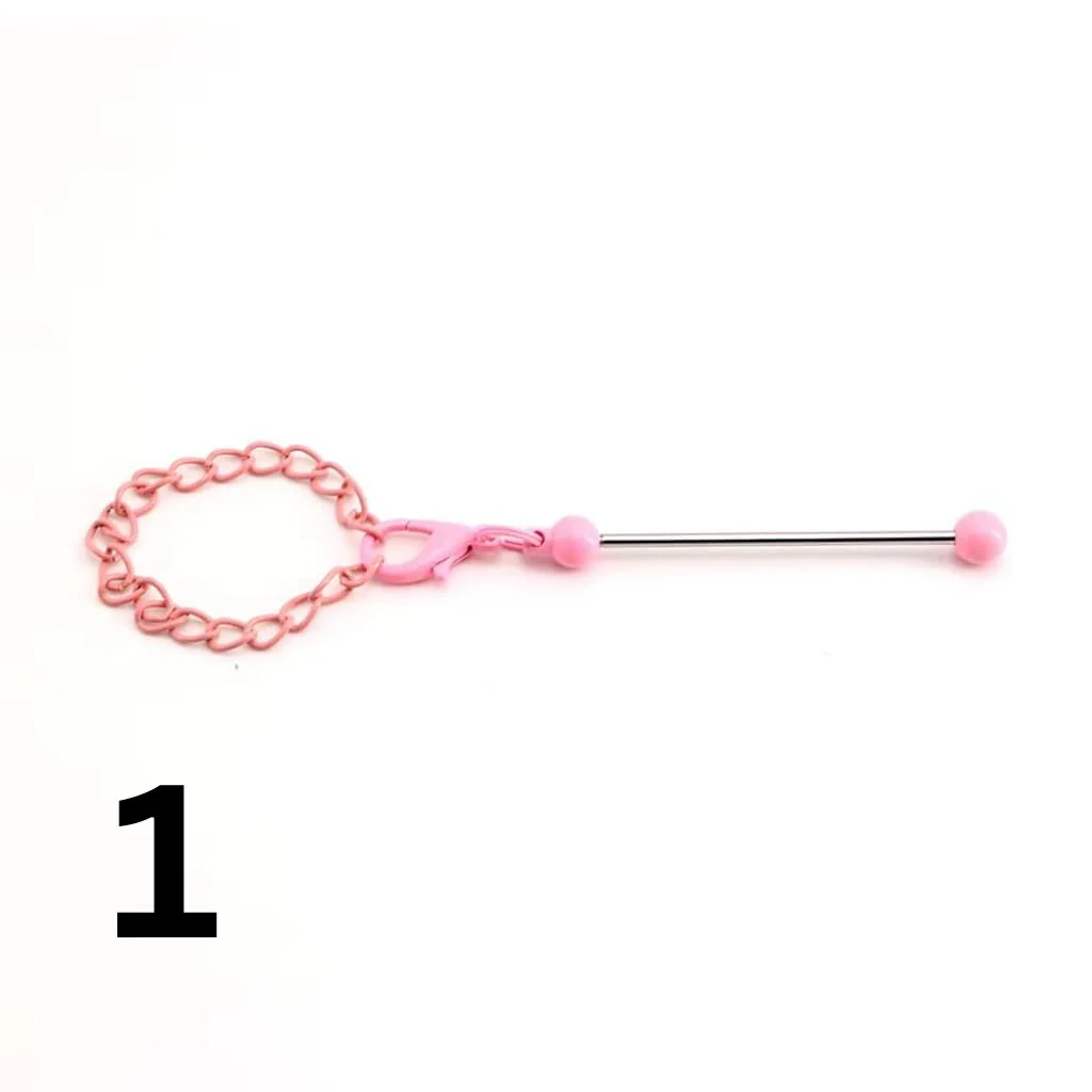 Beadable Bars with Chain and Lobster Clasp in Solid Colors, Pendant Holders for Cups and Tumblers, Metal, 178mm - Image 4