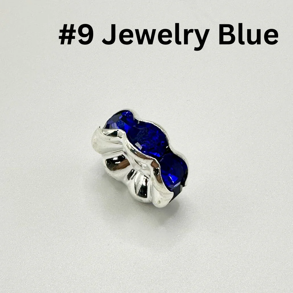 Crimp Beads, Huge Wavy Spacers with Rhinestones in Solid Colors, 20mm, ZJ - Image 10