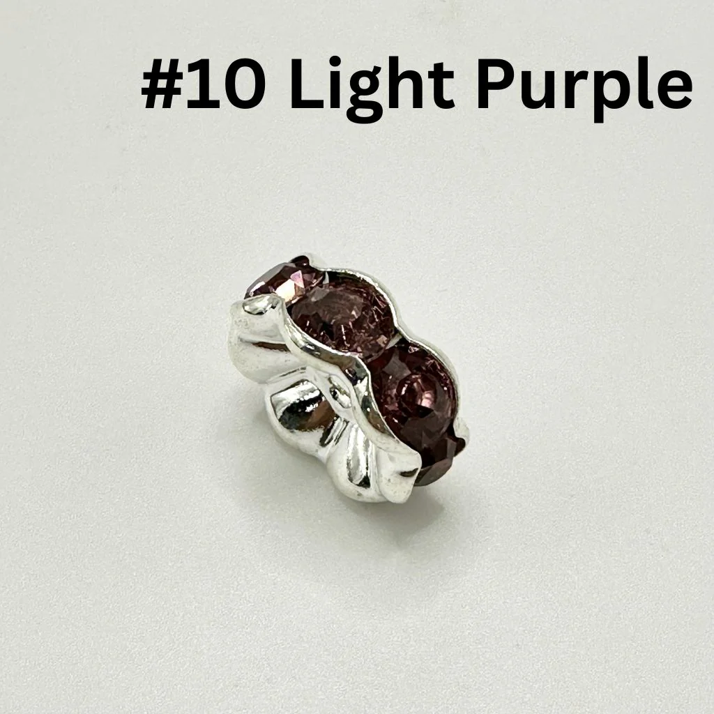 Crimp Beads, Huge Wavy Spacers with Rhinestones in Solid Colors, 20mm, ZJ - Image 11