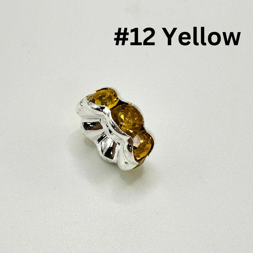 Crimp Beads, Huge Wavy Spacers with Rhinestones in Solid Colors, 20mm, ZJ - Image 13