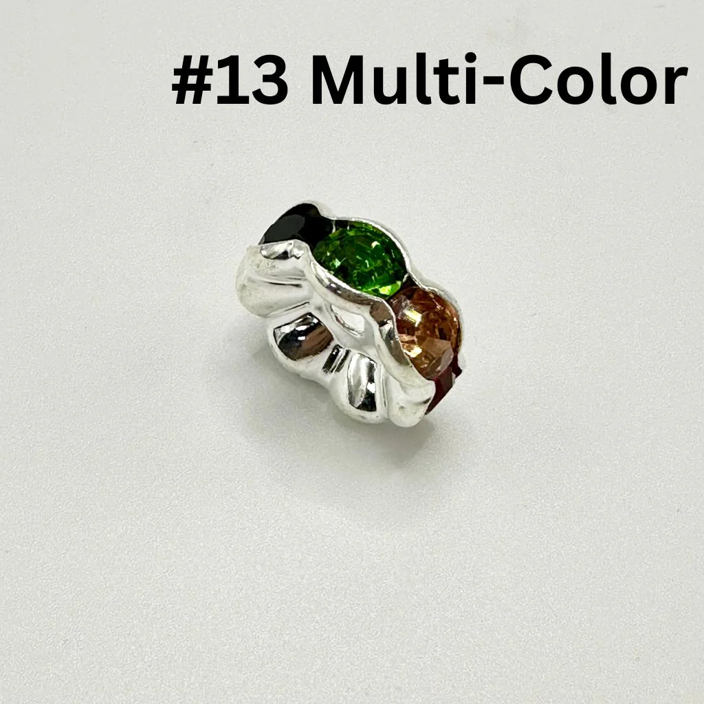 Crimp Beads, Huge Wavy Spacers with Rhinestones in Solid Colors, 20mm, ZJ - Image 14