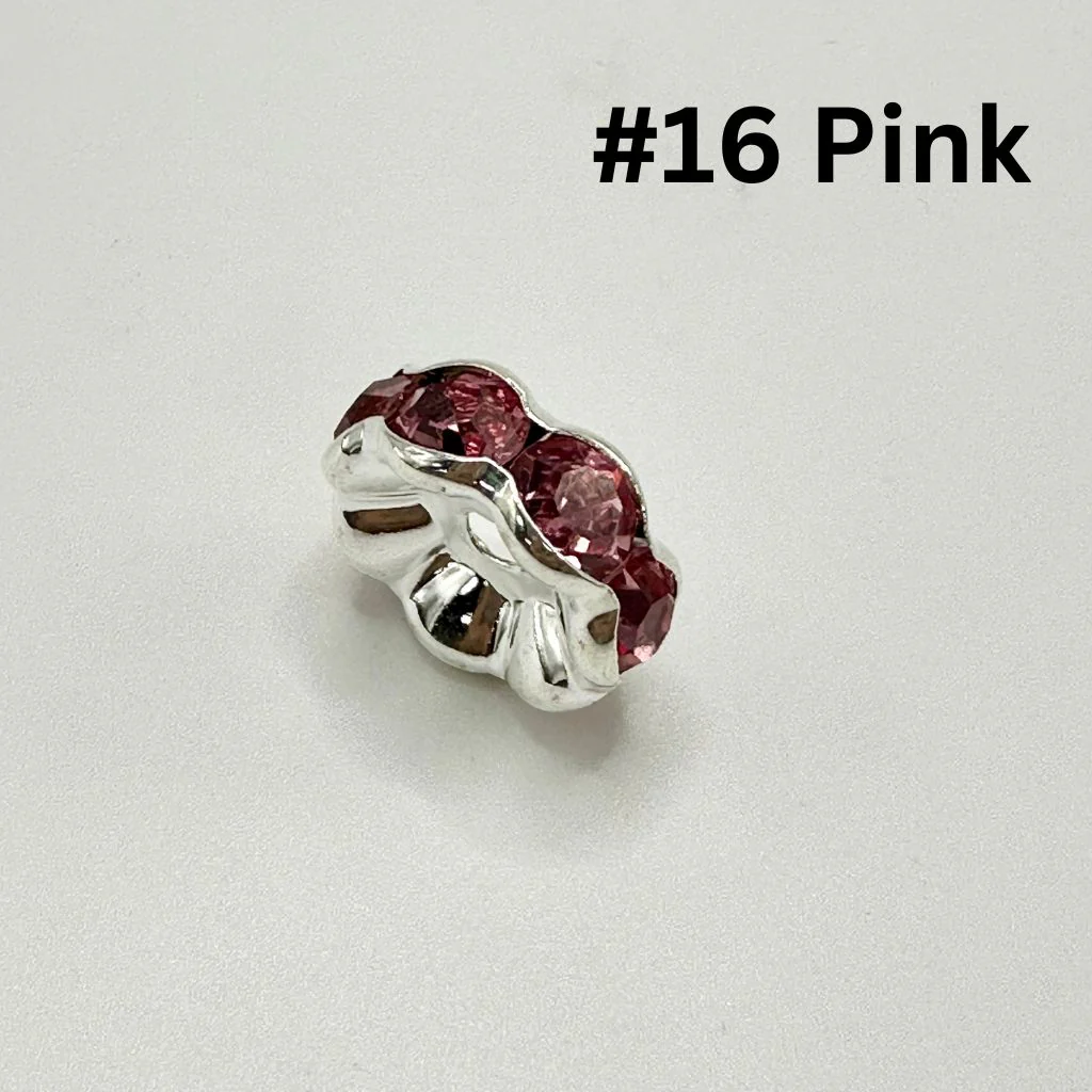 Crimp Beads, Huge Wavy Spacers with Rhinestones in Solid Colors, 20mm, ZJ - Image 17