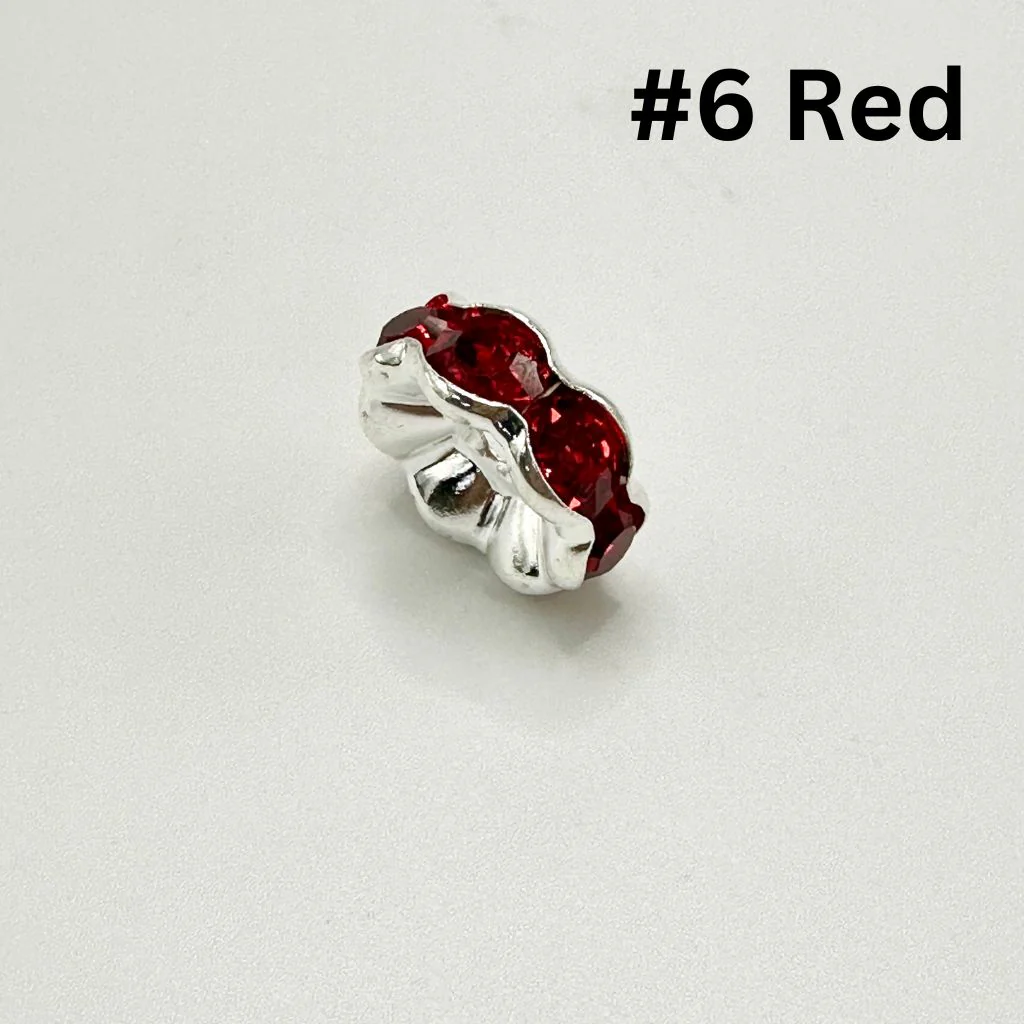 Crimp Beads, Huge Wavy Spacers with Rhinestones in Solid Colors, 20mm, ZJ - Image 7