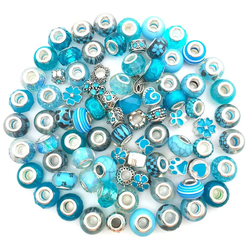 Inspired Wheel Beads in Turquoise  Blue Red Pink Purple Green 80Pcs - Image 3