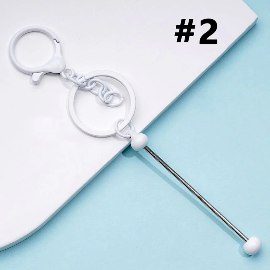 Metal Beadable Keychain with Bar and Lobster Clasp in Solid Colors - Image 13