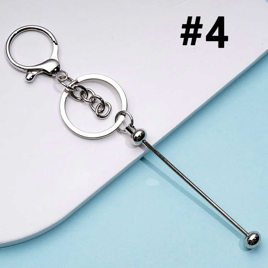 Metal Beadable Keychain with Bar and Lobster Clasp in Solid Colors - Image 15