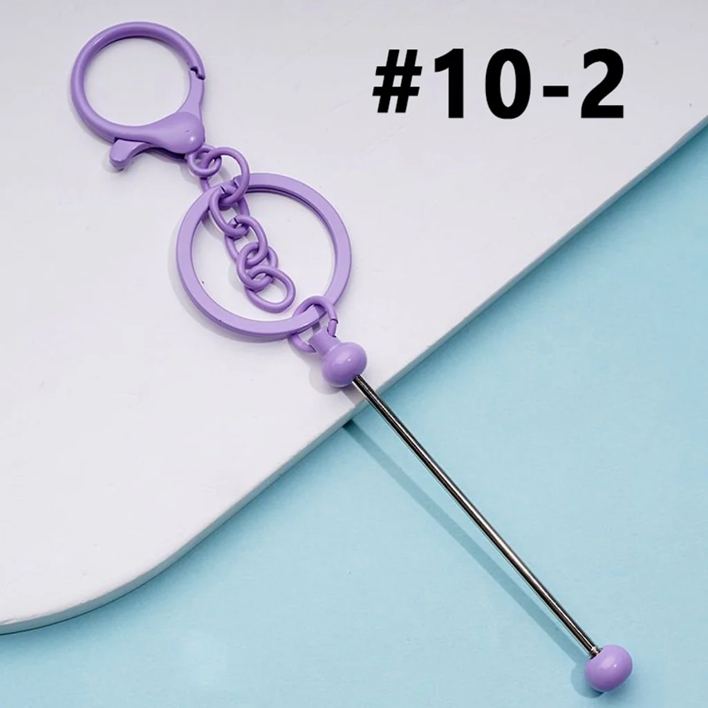 Metal Beadable Keychain with Bar and Lobster Clasp in Solid Colors - Image 4
