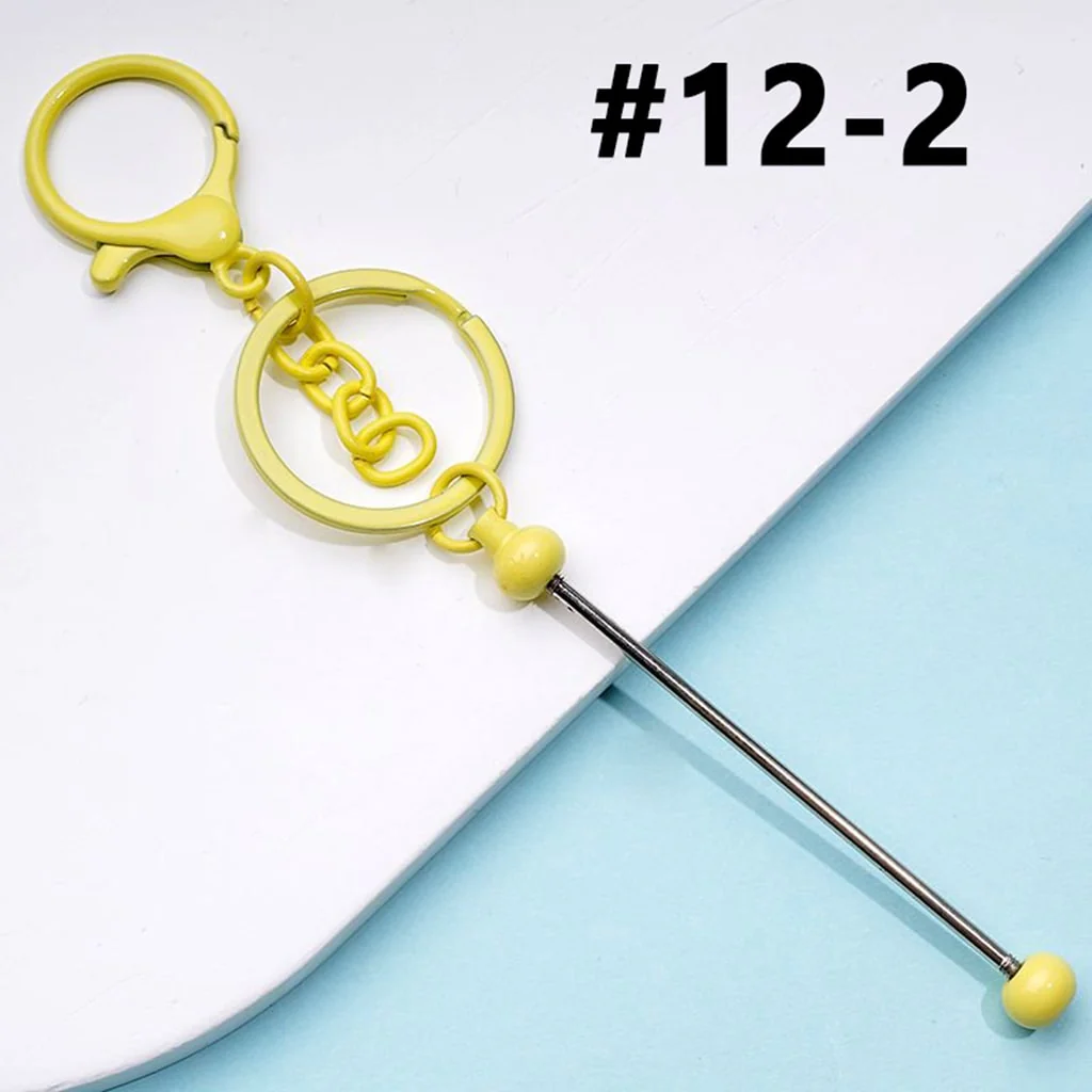 Metal Beadable Keychain with Bar and Lobster Clasp in Solid Colors - Image 7