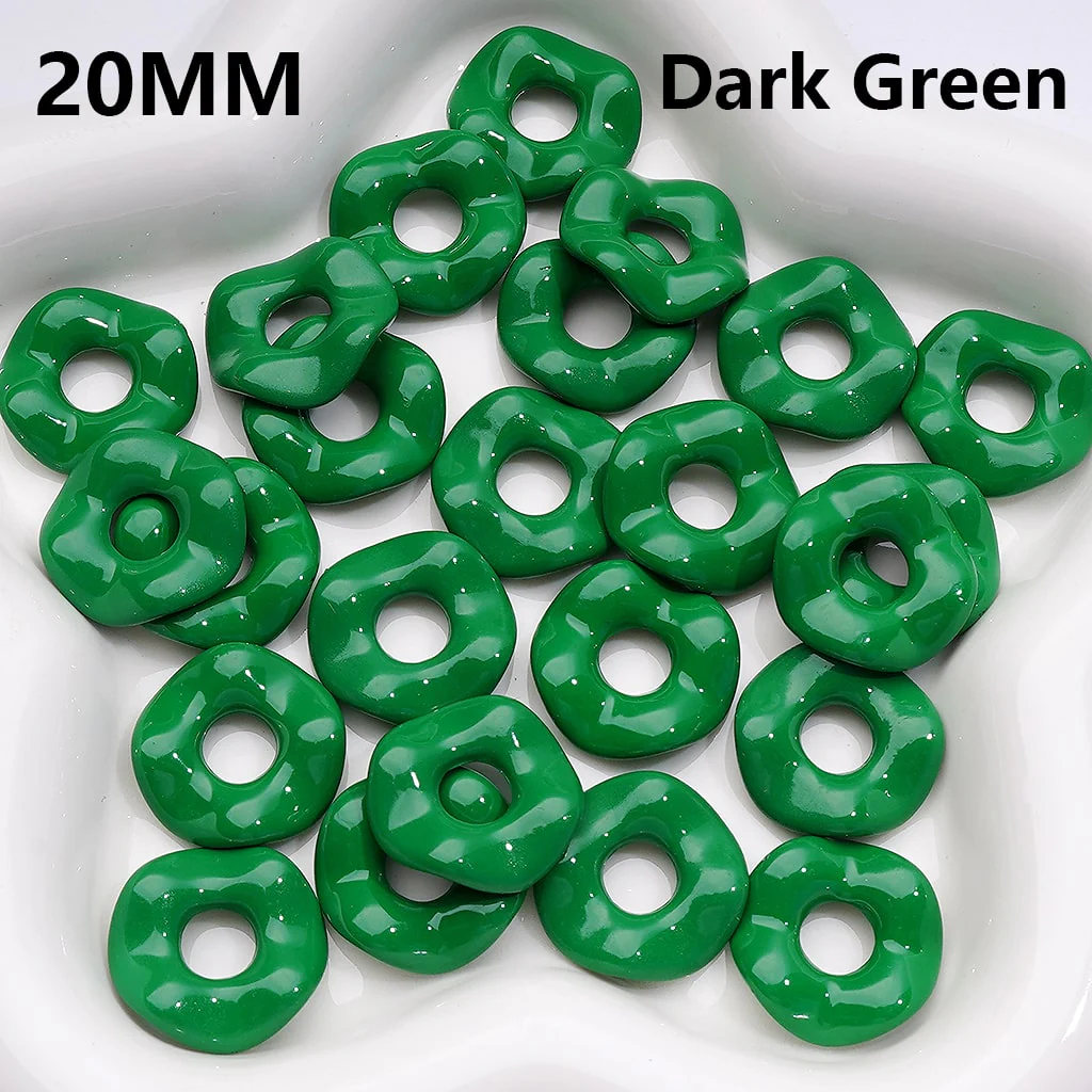 Multi-Color Large Hole Wave Shape Spacer Acrylic Beads, 20MM (Single Color is available for 500pcs(Whole Bag))  // (With Stoving Varnish Process) - Image 10