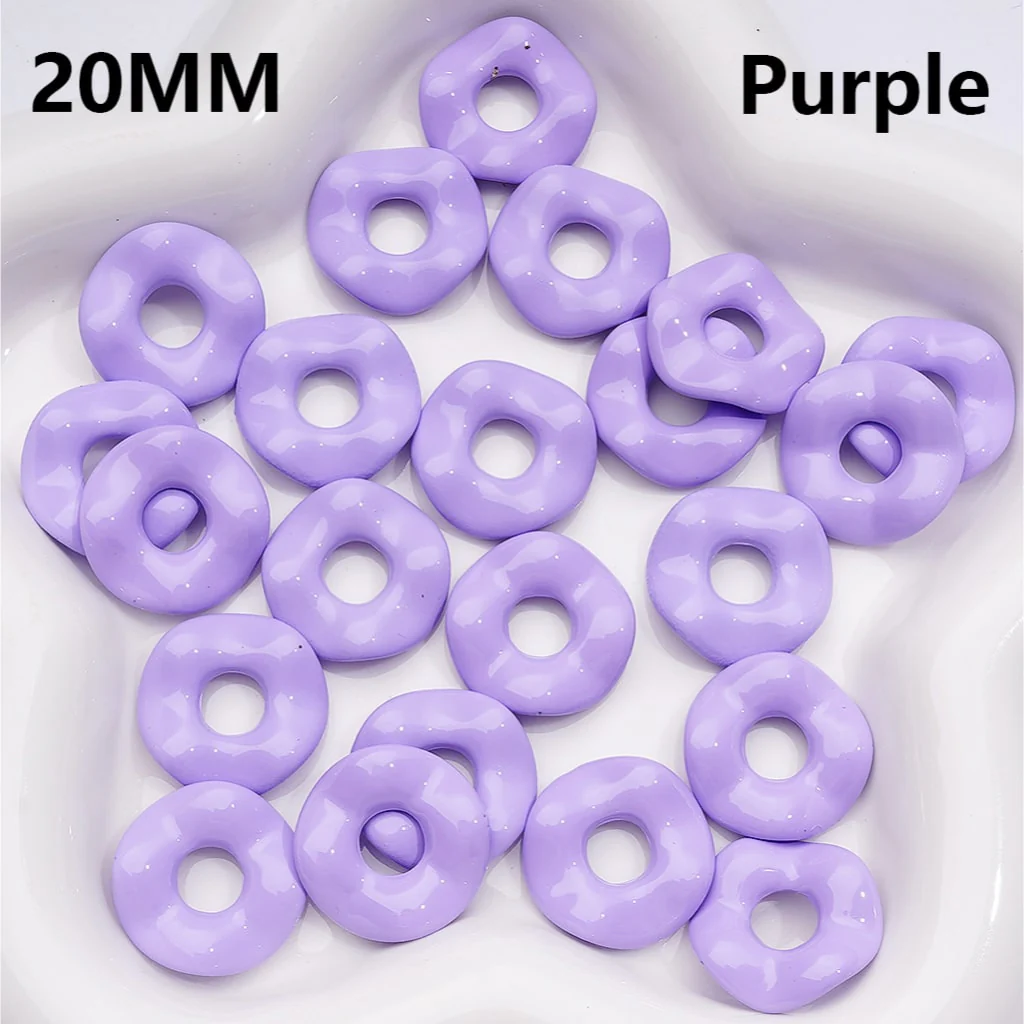 Multi-Color Large Hole Wave Shape Spacer Acrylic Beads, 20MM (Single Color is available for 500pcs(Whole Bag))  // (With Stoving Varnish Process) - Image 11