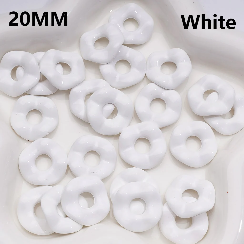 Multi-Color Large Hole Wave Shape Spacer Acrylic Beads, 20MM (Single Color is available for 500pcs(Whole Bag))  // (With Stoving Varnish Process) - Image 13
