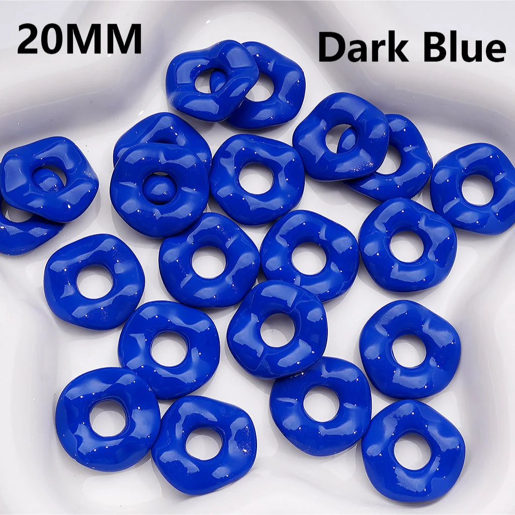 Multi-Color Large Hole Wave Shape Spacer Acrylic Beads, 20MM (Single Color is available for 500pcs(Whole Bag))  // (With Stoving Varnish Process) - Image 3