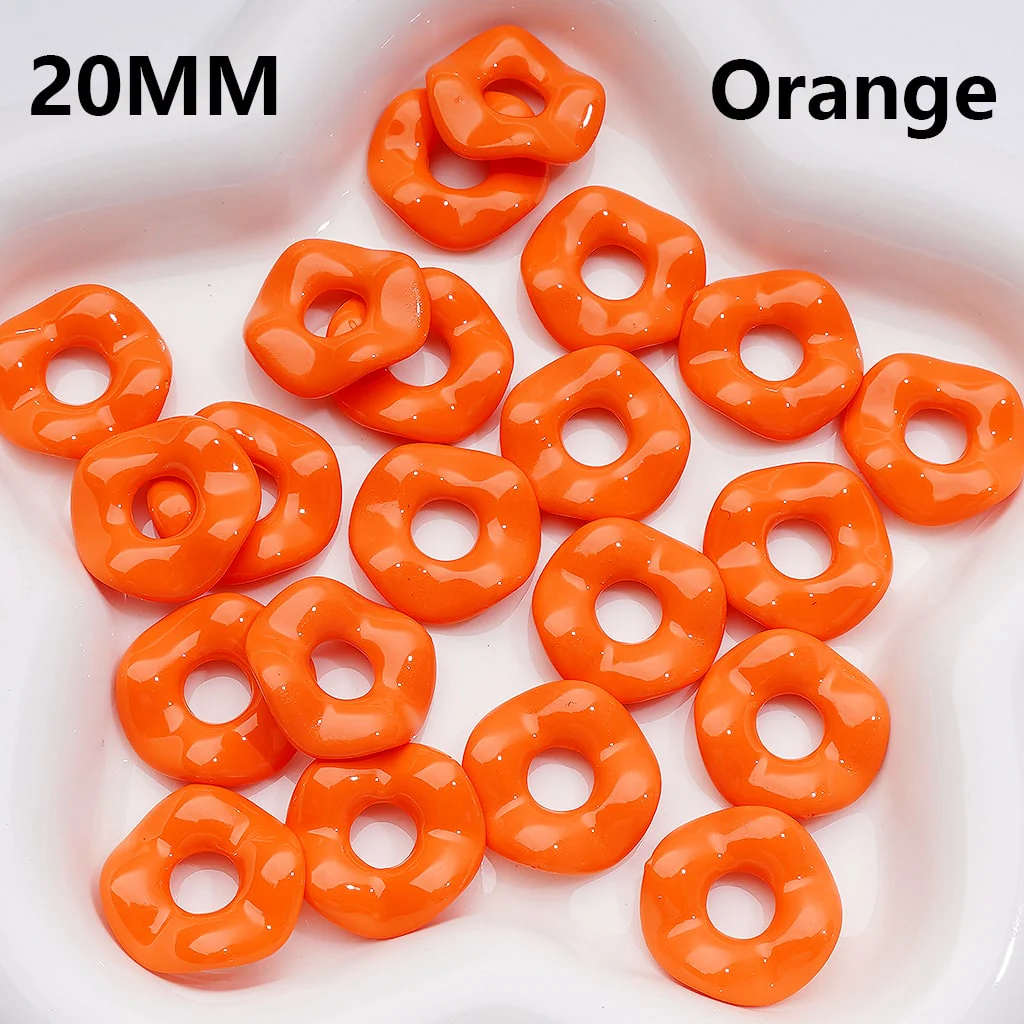 Multi-Color Large Hole Wave Shape Spacer Acrylic Beads, 20MM (Single Color is available for 500pcs(Whole Bag))  // (With Stoving Varnish Process) - Image 4