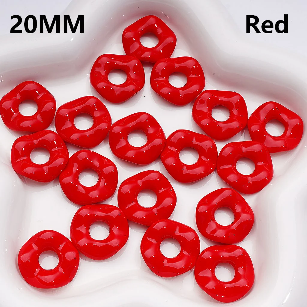 Multi-Color Large Hole Wave Shape Spacer Acrylic Beads, 20MM (Single Color is available for 500pcs(Whole Bag))  // (With Stoving Varnish Process) - Image 7