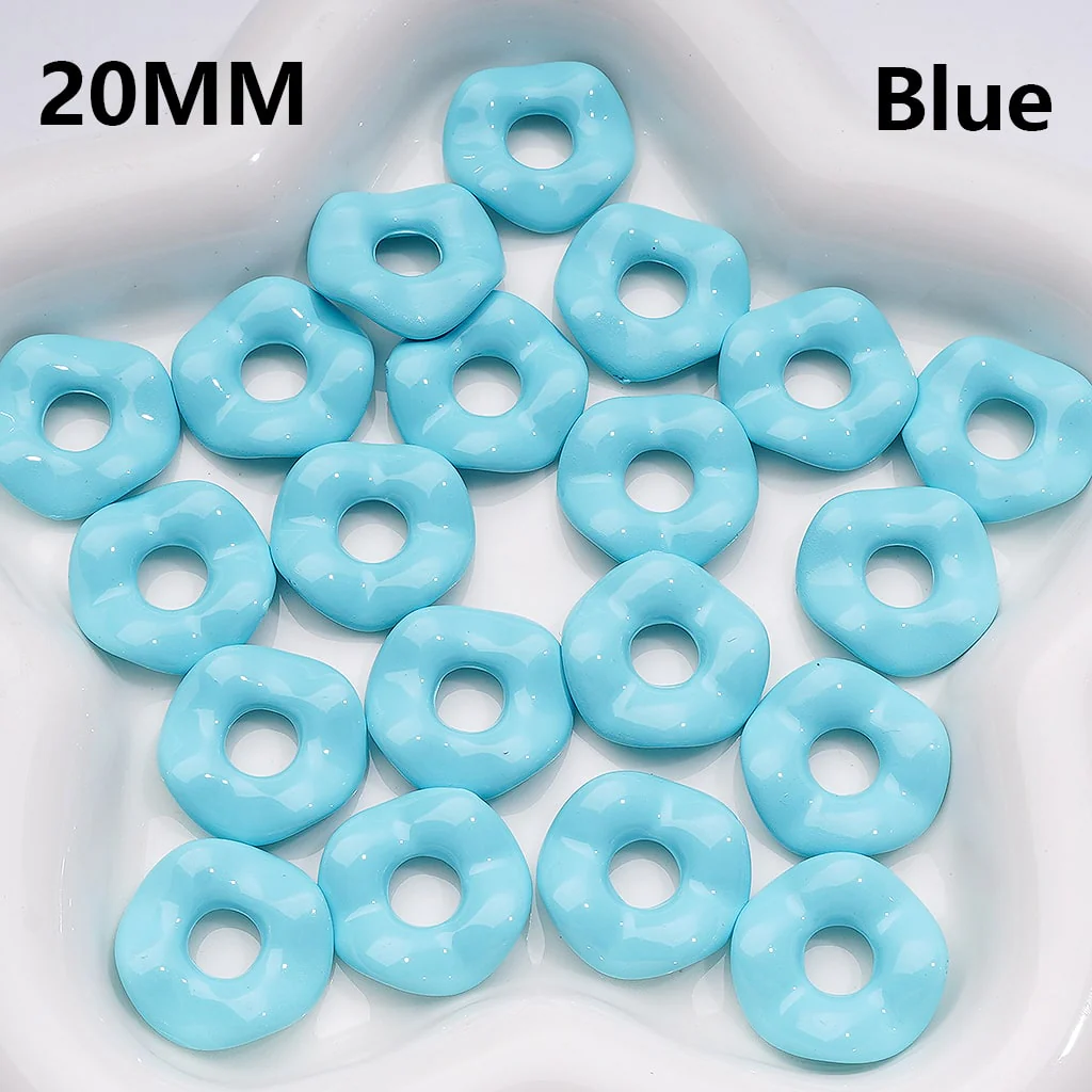Multi-Color Large Hole Wave Shape Spacer Acrylic Beads, 20MM (Single Color is available for 500pcs(Whole Bag))  // (With Stoving Varnish Process) - Image 8