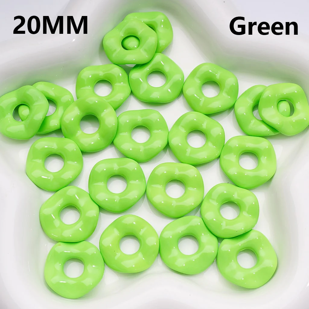 Multi-Color Large Hole Wave Shape Spacer Acrylic Beads, 20MM (Single Color is available for 500pcs(Whole Bag))  // (With Stoving Varnish Process) - Image 9