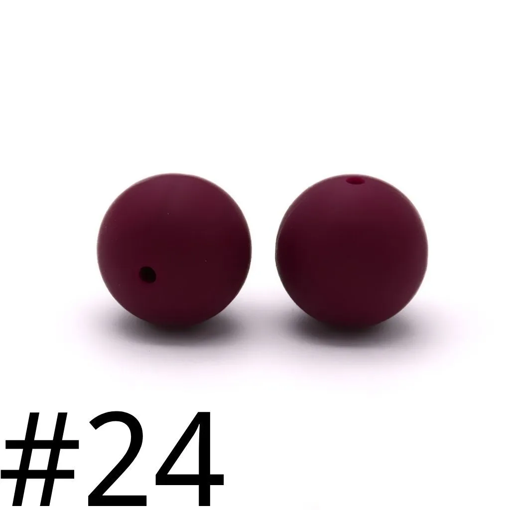 Silicone Beads, Solid Colors, 15 mm - Image 66