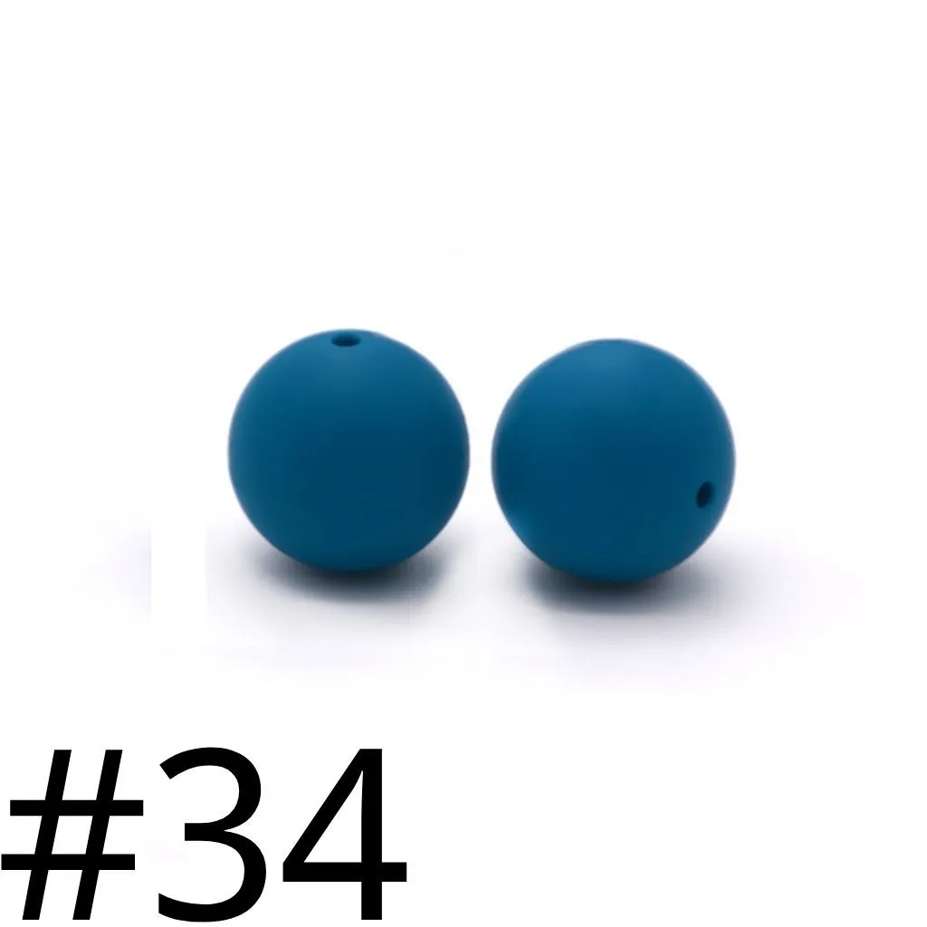 Silicone Beads, Solid Colors, 15 mm - Image 82