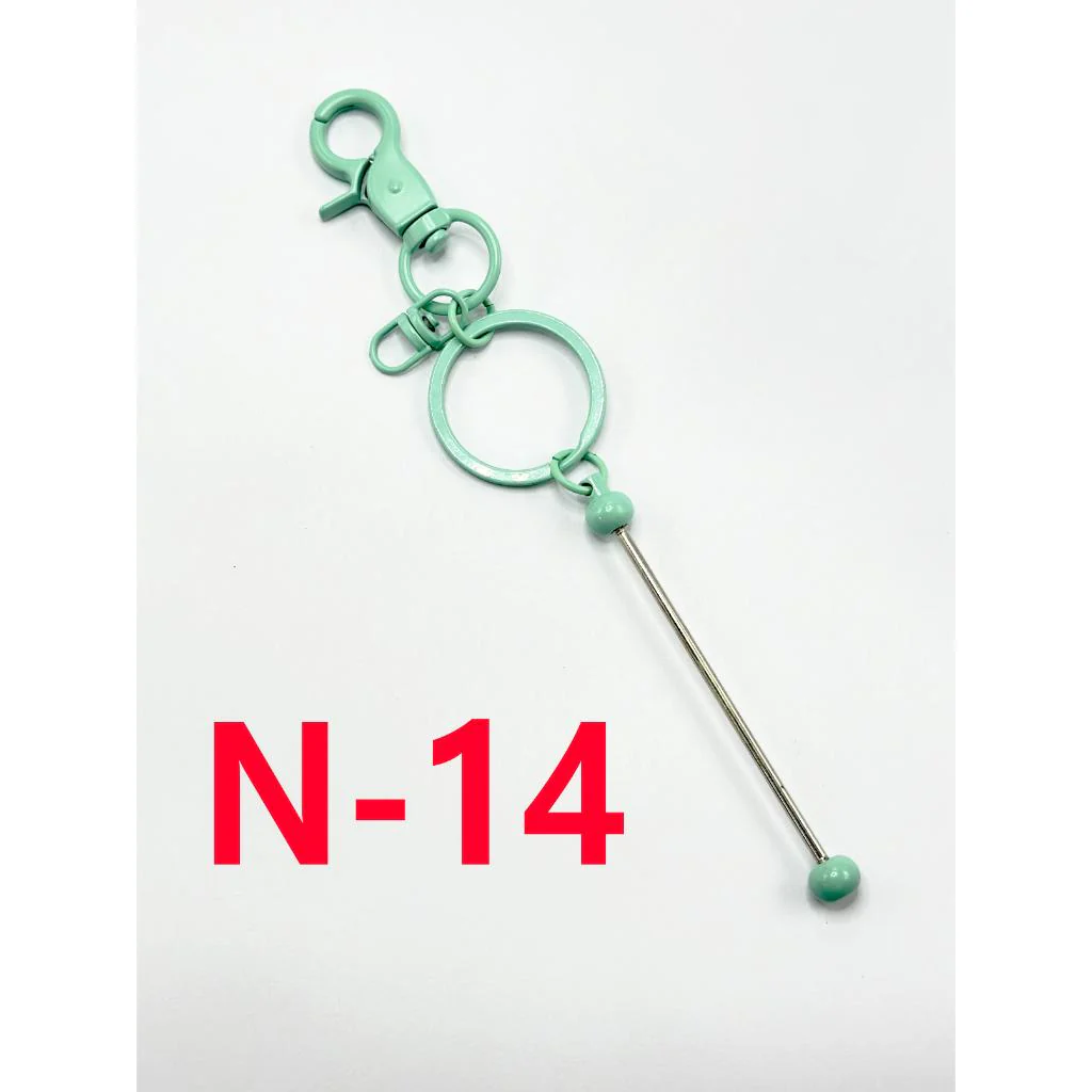 Silicone Bead Keychains, Metal Beadable Keychains with Bar and New Style Small Lobster Clasp in Solid Colors - Image 15
