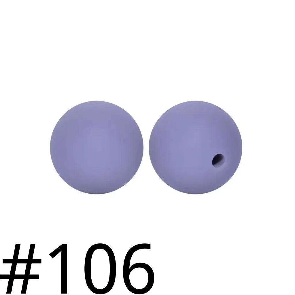 Silicone Beads, Solid Colors, 15 mm - Image 13