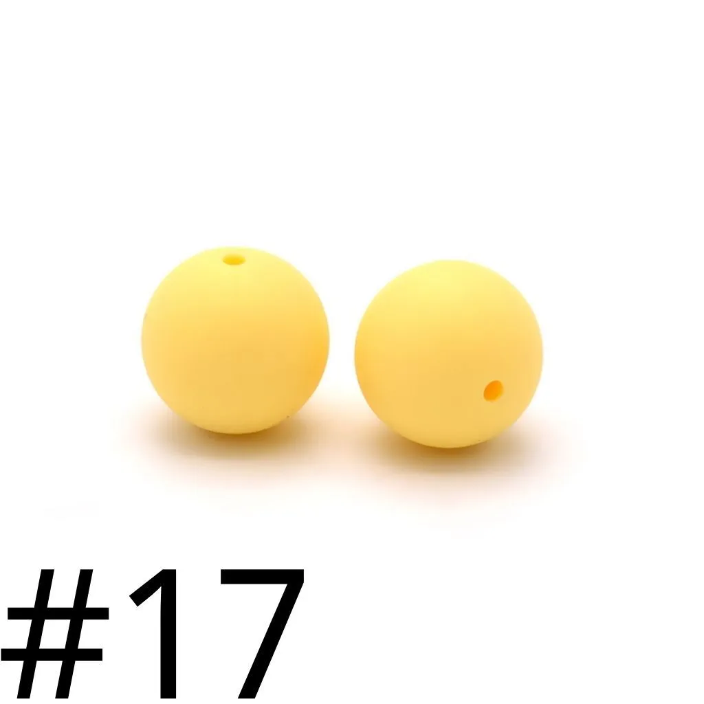 Silicone Beads, Solid Colors, 15 mm - Image 39