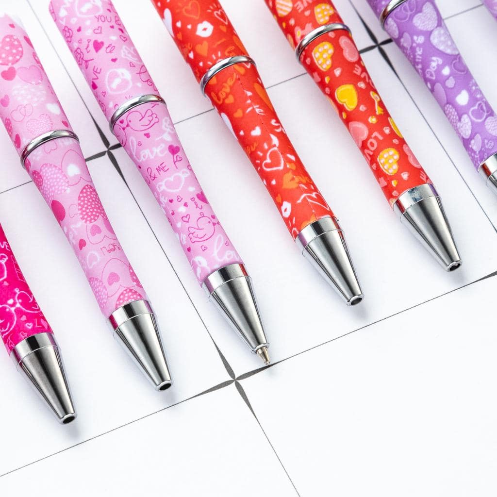 Valentine's Day Loving Hearts Printed Beadable Pens Random Mix - Image 3
